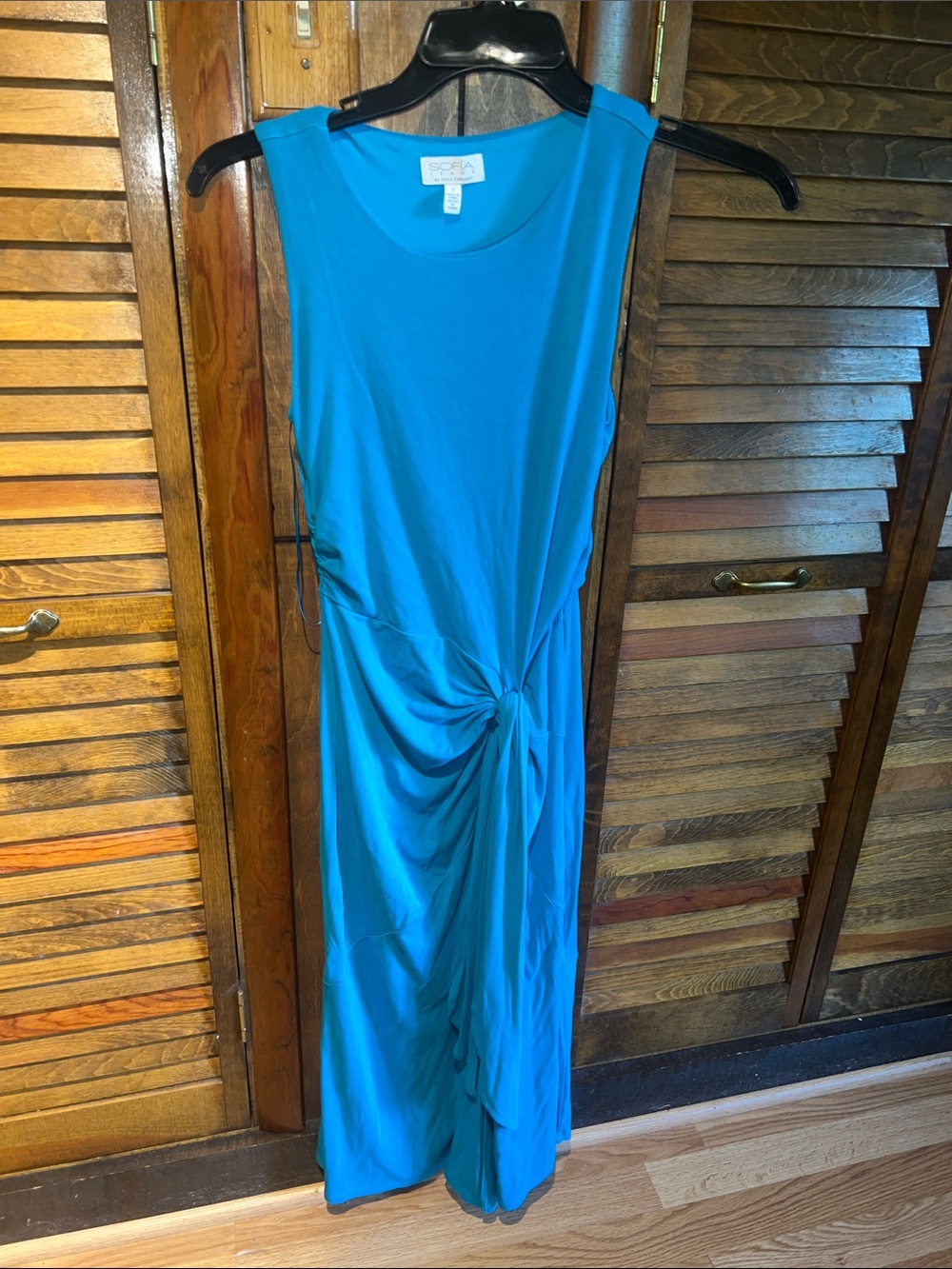 sofia by sofia vergara Teal Knot-Front Maxi Dress
